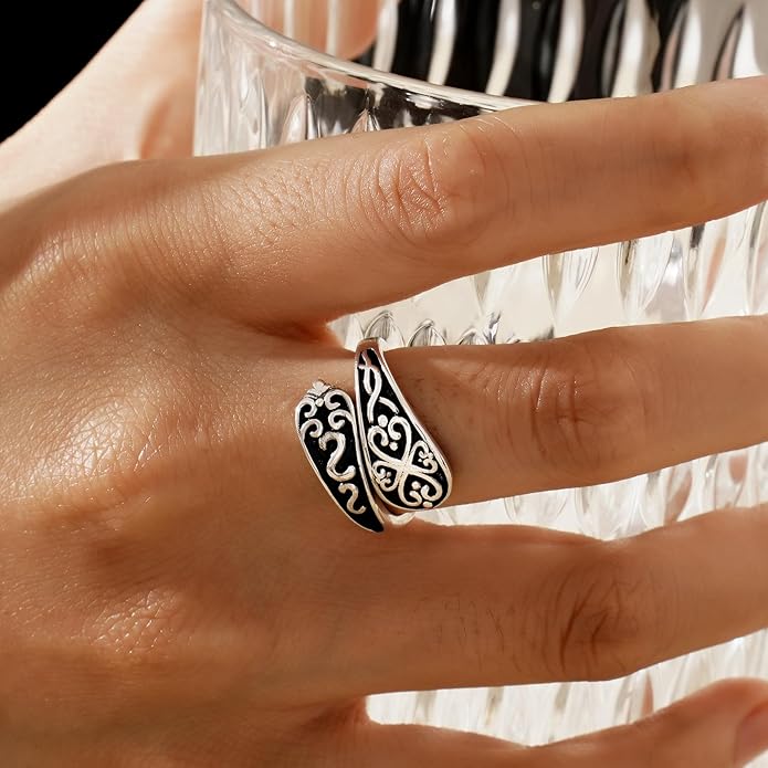 Spoon Rings for Women 925 Sterling Silver Sunflower Adjustable Thumb Spoon Rings Celtic Knot Promise Engagement Statement Boho Vintage Finger Open Antique Rings Jewelry
