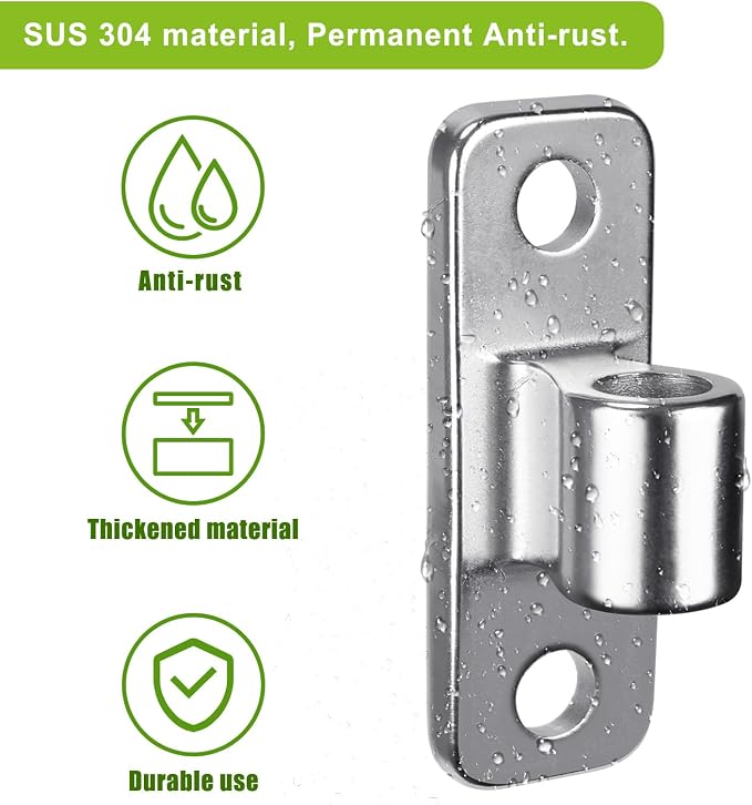 Insaga Heavy Duty 304 Stainless Steel Gate Hinges 4 Pcs, Wall Mount Hardware - Image 4