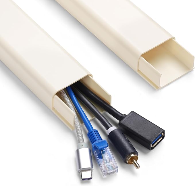 ZhiYo 32" Cord Covers for 4-7 Wires on Wall, 1.54" W x 0.75" H | Paintable TV by ZhiYo