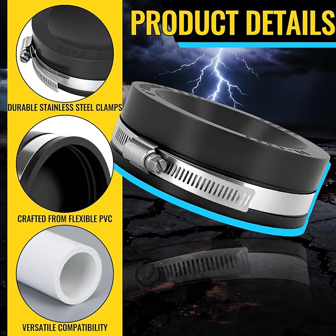 12 Pack 4 Inch Flexible PVC Pipe Cap - Image 3