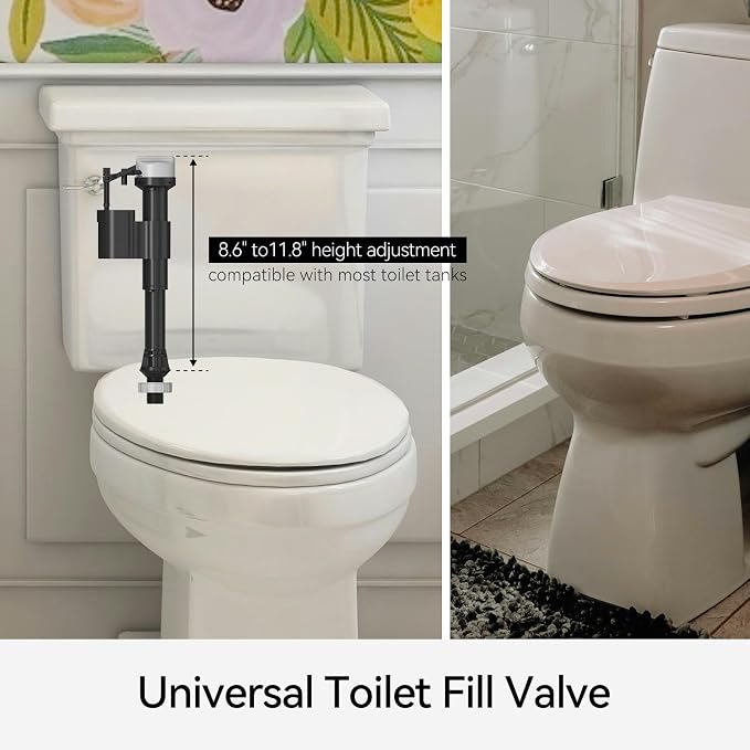 R&T Toilet Fill Valve A1250, Toilet Repair Kit Inside Tank, Universal Toilet - Image 7