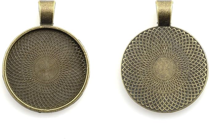 Lind Kitchen 25pcs Round Bezel Pendant Trays Setting Cabochon Blank Base for DIY Crafting Photo Jewelry Findings Making Accessories 25mm