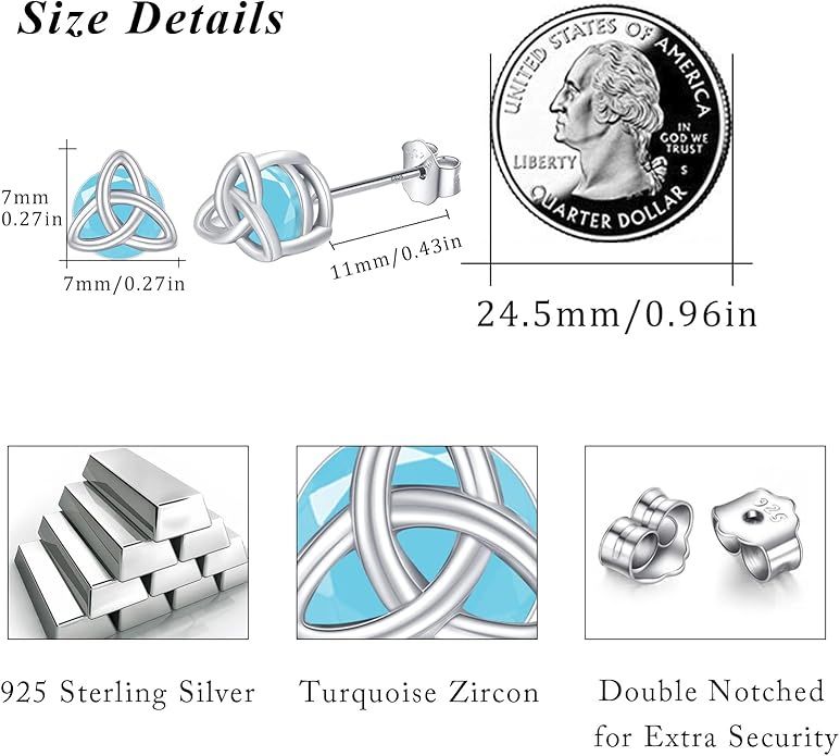 MEDWISE 925 Sterling Silver Birthstone Stud Earrings for Women Birthday Jewelry Gifts for Daughter Mother Women Valentines Day Gifts for Her