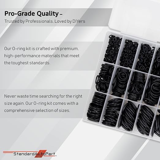 Silicone Universal Black O-Ring Sealing Gasket Washer Seal Assortment Set - Image 5
