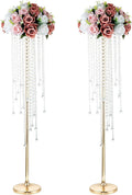 NUPTIO Wedding Centerpieces Gold Vases: 2 Pcs 39.4in Tall Crystal Flower Vase by Nuptio