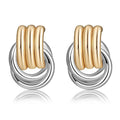 Chunky Earrings Knot Link Statement Geometric Drop Dangle Earrings for Women_L Size