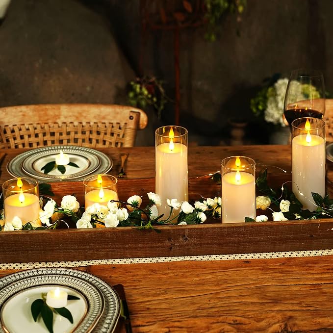 Homemory Pure White Flickering Flameless Candles, Battery Operated Acrylic LED - Image 9