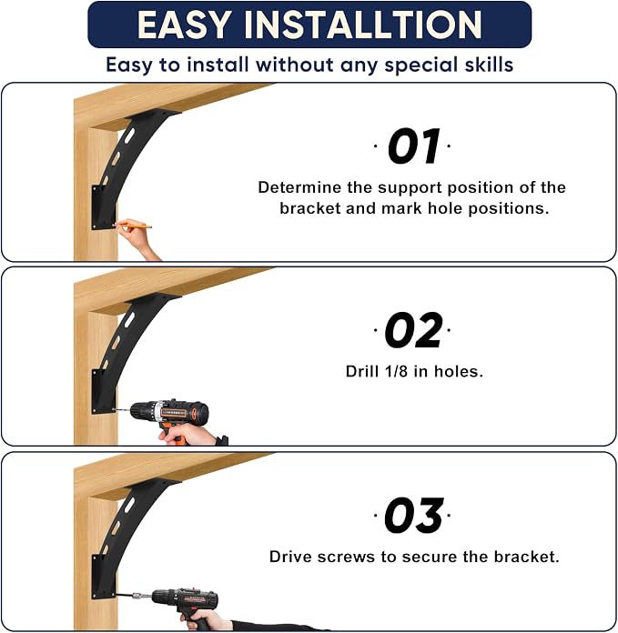 4-Pack Curved 45 Degree Pergola Beam Angle Support Brackets | One-piece bent - Image 7