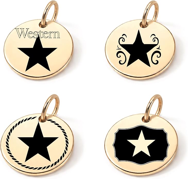 SM Design Western Charm Set of 4 – Stainless Steel Western Charms for Bracelets & Necklaces – Cowgirl, Ranch & Country Style Jewelry Charms – Western Gift for Women & Moms