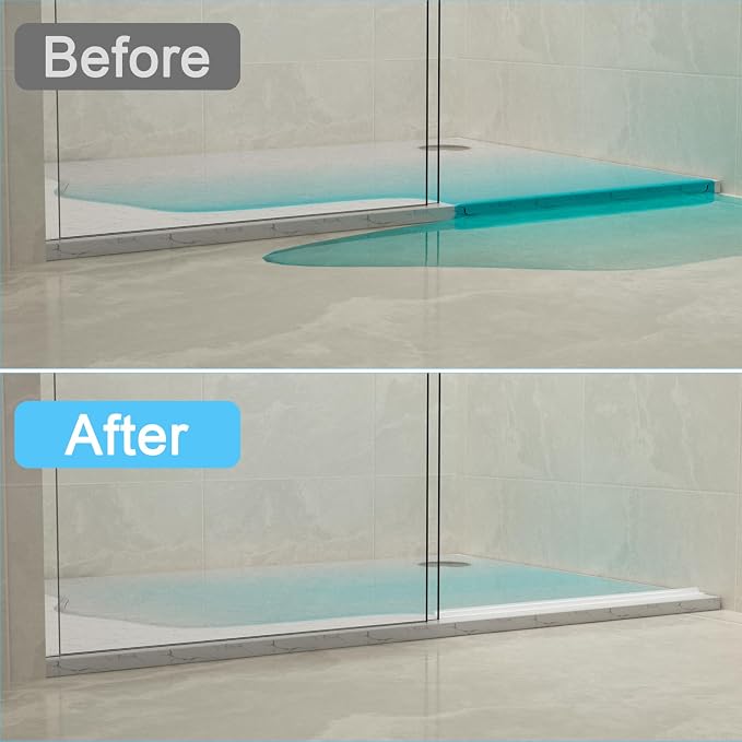 Duzzy Shower Threshold Water Dam Guard, Silicone Rubber Shower Door Bootom Seal - Image 3