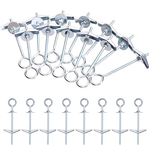 Glarks 15pcs M4 x 75mm O-Shaped Eye Bolt Toggle Anchors Set by Glarks