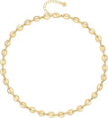 Aobei Pearl 18K Gold Plated Paperclip Chain Choker Satellite Chain Freshwater Cultured Biwa Pearl Pendant Necklace Dainty Jewelry for Women