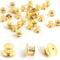 30 PCS Locking Pin Backs,Locking Pin Keepers,Metal Pin Backing for Brooch Enamel Lapel Pin Lock(Golden)