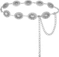 FIORETTO Metal Waist Chain Link Belt for Women Western Cowgirl Boho Turquoise Belts for Dress Jeans Country Concert Outfit