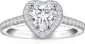 Elspeth 925 Sterling Silver Heart Engagement Ring for Women Heart Cut Cubic Zirconia Promise Ring Size 4-10