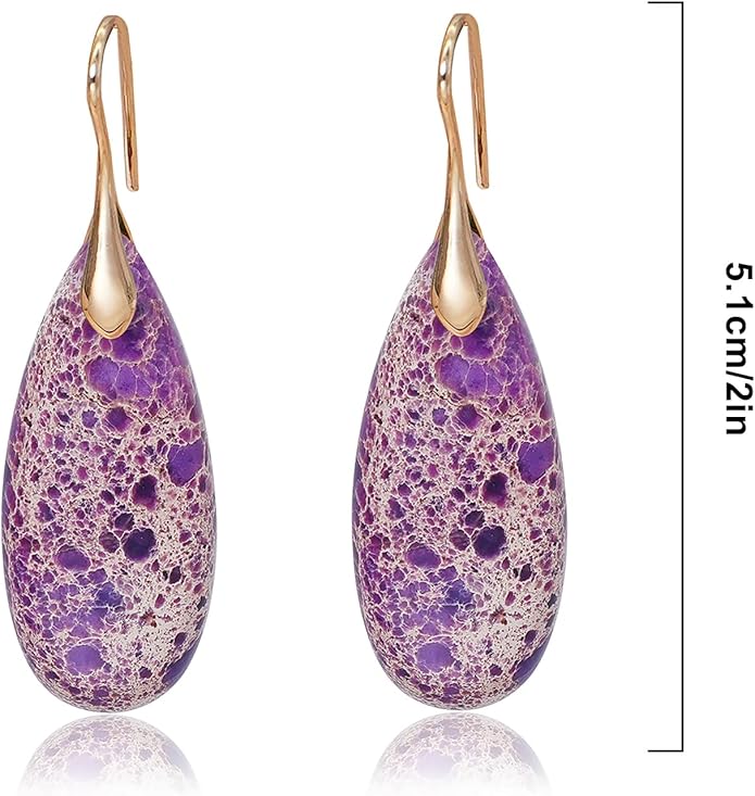 Natural Stone Earrings Waterdrop Stone Dangle Earrings for Women