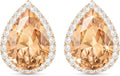 Linawe Women Stud Earrings, Teardrop Diamond Moissanite Cubic Zirconia Earrings Studs Rhinestone Jewelry Gold/Silver/Rose Gold
