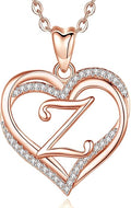 INFUSEU Unique Initial Necklaces for Women Girls Small Heart Letter Jewelry, Meaningful Personalized Gifts