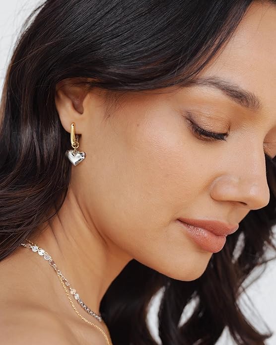14K Gold Earring Cross Waterdrop Butterfly Heart Knot Earrings for Women Gold Silver Cross Leverback Drop Gold Silver Teardrop Hoop Dangle Earring White Gold Dangle Drop Earring