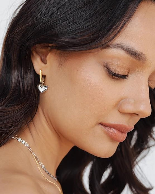 14K Gold Earring Cross Waterdrop Butterfly Heart Knot Earrings for Women Gold Silver Cross Leverback Drop Gold Silver Teardrop Hoop Dangle Earring White Gold Dangle Drop Earring