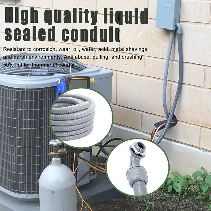 1 Inch 50 FT Non Metallic Liquid-Tight Conduit and Connector Kit - Image 6