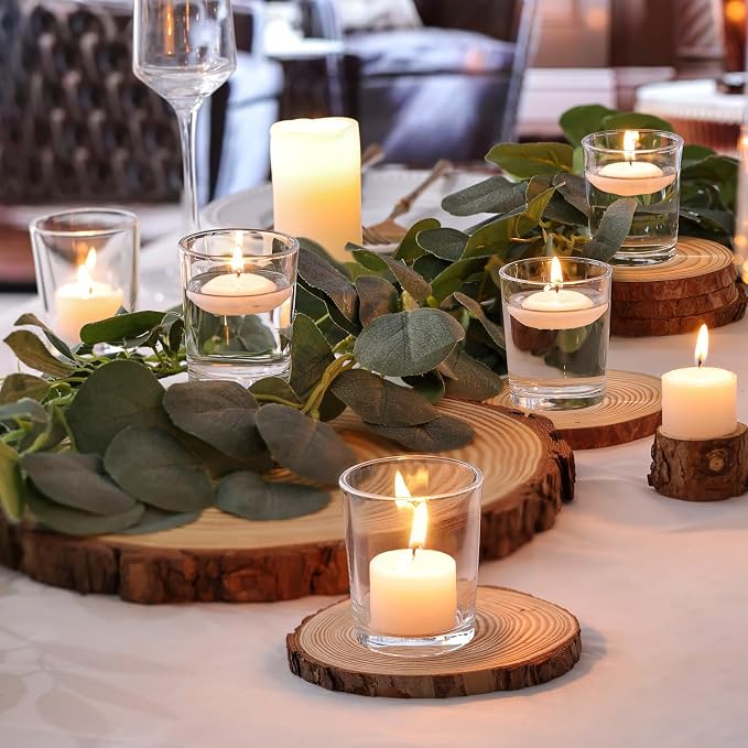 LETINE Clear Glass Tea Light Holders Set of 6 - Image 9
