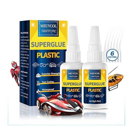Super Glue for Plastic 100g, Plastic Glue for Legos, 3D Printing Repair & by Meuvcol