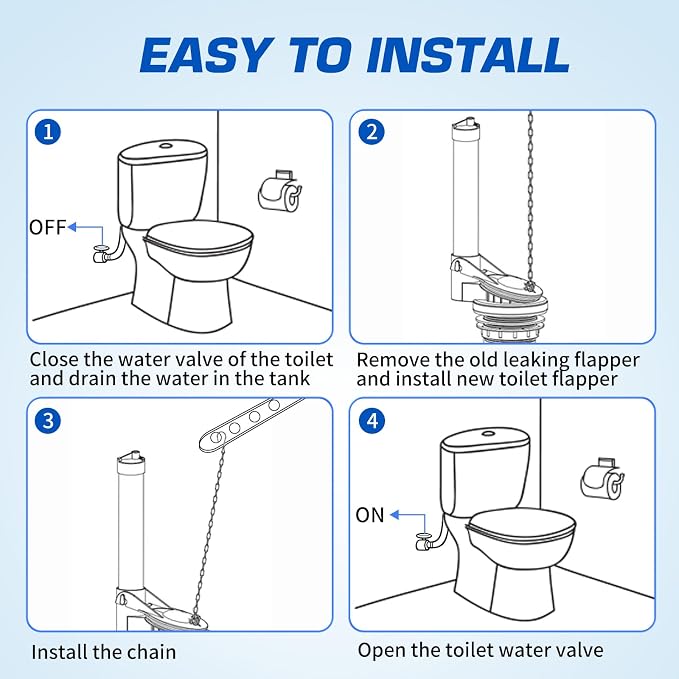 Toilet Flapper Replacement for Gerber, 3 inch Toilet Stopper Kit for Gerber - Image 6