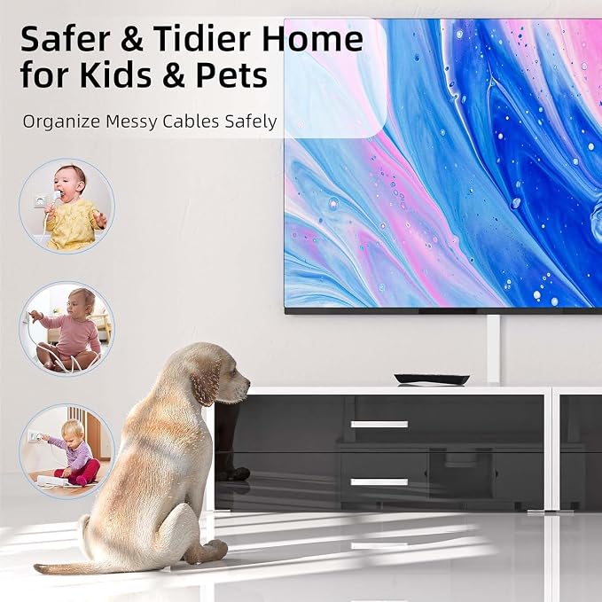 Delamu Cord Hider for Wall Mounted TV, 57in Paintable Cable Cover System - Image 5