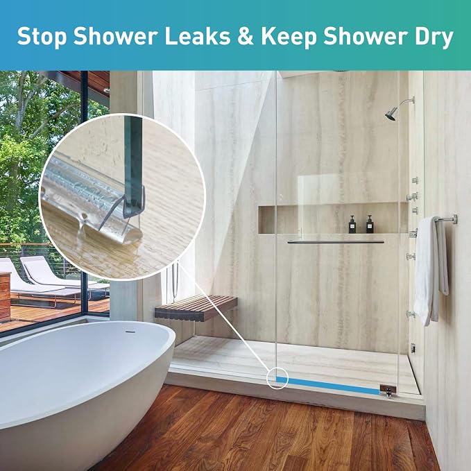 Shower Door Bottom Seal, Frameless Glass Door Seal Strip, Stop Shower Leaks and - Image 5