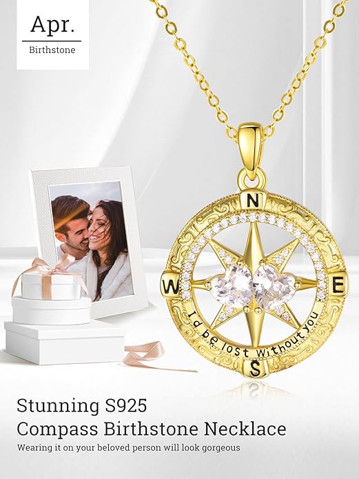 Valentine's Day Gifts for Wife 925 Sterling Silver Double Birthstone Pendant Necklaces I Love You for Always and Forever Necklace Anniversary Birthday Gifts for Wife Girlfriend Mom Her