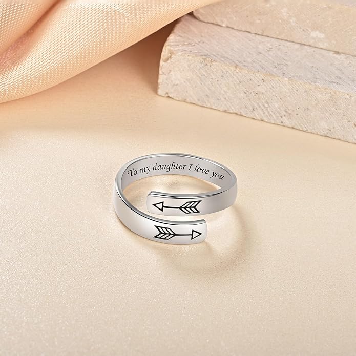 Adjustable Hope Rings 925 Sterling Silver Always with you Ring Inspirational Jewelry Encouragement Gifts for Women