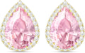 Linawe Women Stud Earrings, Teardrop Diamond Moissanite Cubic Zirconia Earrings Studs Rhinestone Jewelry Gold/Silver/Rose Gold