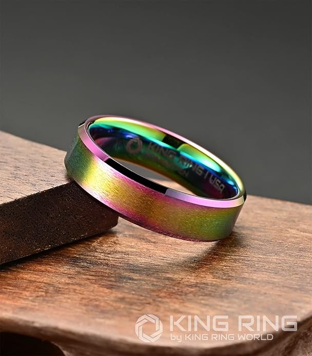 King Ring Tungsten 4/6/8/10mm Rings – Super Polished Matt Finish Tungsten Rings – Designed in USA