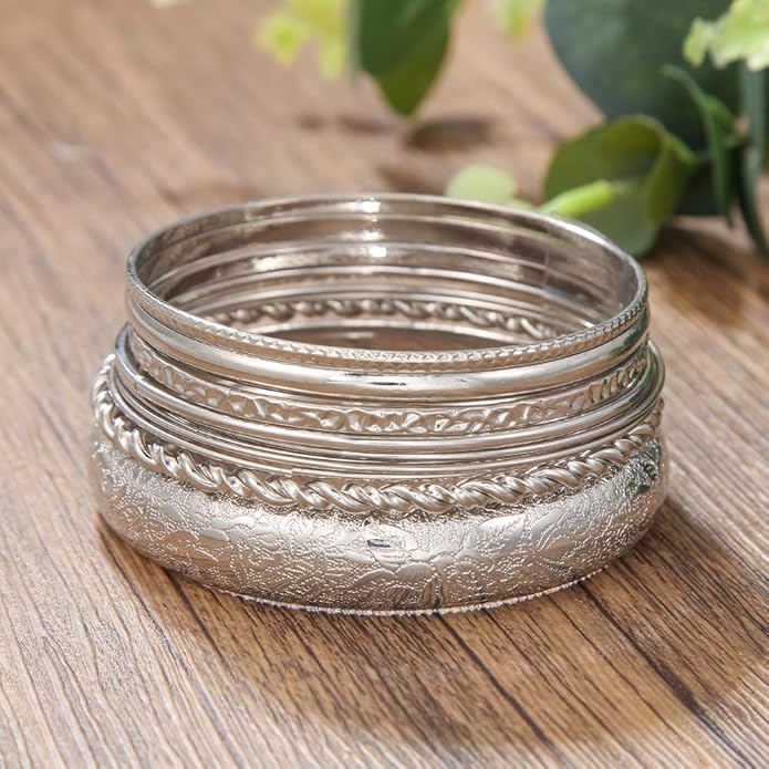 16Pcs Gold Bangle Bracelets for Women - Multi Layer Stackable Textured Bracelets Boho Jewelrys Set.