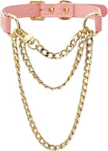 FEOYA Leather Choker Collar For Women Handmade Adjustable Triple-Layer Slip Chain Punk Gothic Chain Collar Necklace