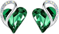 Leafael Infinity love Heart Birthstone Stud Earrings for Women, Valentine's Day Gifts for Mom, Wife, and Her, Silver Plated Birthday Jewelry