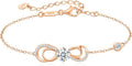 Seelove Moissanite Infinity Heart Bracelets for Women,925 Sterling Silver,18K Gold Plated,Adjustable Anniversary Birthday Fine Jewelry Gifts for Wife Her Mom