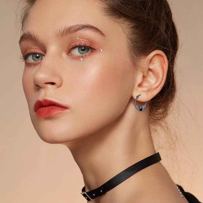 JUSTKIDSTOY Hypoallergenic Panda/Unicorn/Hummingbird/Dolphin Hoop Earrings for Women 925 Sterling Silver Animal Huggie Hoop Earrings Jewelry Gifts for Sensitive Ears