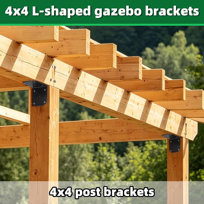 8 PCS 4x4x3.5 L Right Angle Bracket, Heavy Duty Corner Brace | - Image 3