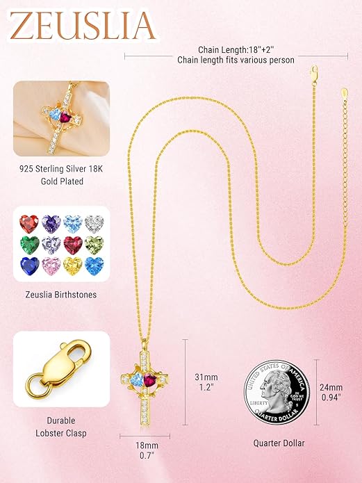 Valentine's Day Gifts for Wife 925 Sterling Silver Double Birthstone Pendant Necklaces I Love You for Always and Forever Necklace Anniversary Birthday Gifts for Wife Girlfriend Mom Her