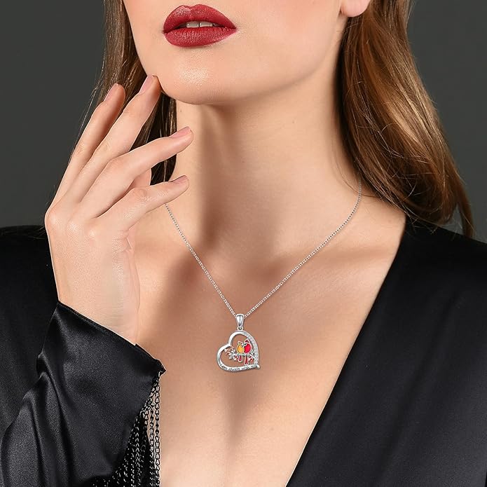 FLYOW 925 Sterling Silver Cute Animal Jewelry Hummingbird/Butterfly/Wolf/Corgi/Cat/Snake/Spider/Bat/Penguin/Bear/Opossum/Frog/Guinea Pig for Women Mother Friend Animal Lovers