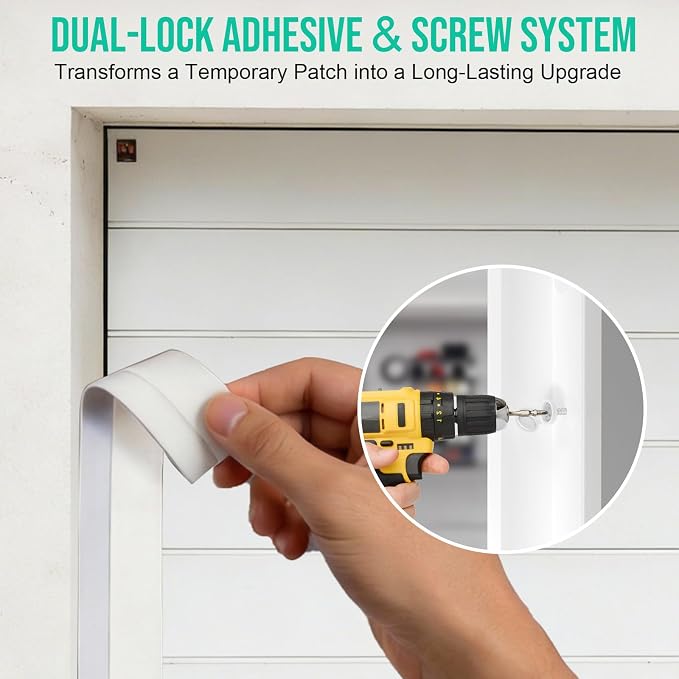 Garage Door Seal Top and Sides - 40FT TPE Garage Door Weather Stripping Kit - Image 6