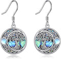Tree of Life Earrings Sterling Silver Celtic Tree of Life Abalone Shell Dangle Drop Earrings for Women Jewelry
