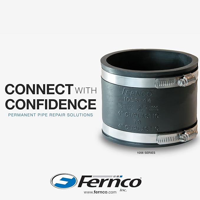 Fernco 1056-22 Flexible Pipe Coupling 2” CI/Plastic/Steel to 2” CI/Plastic/Steel - Image 6