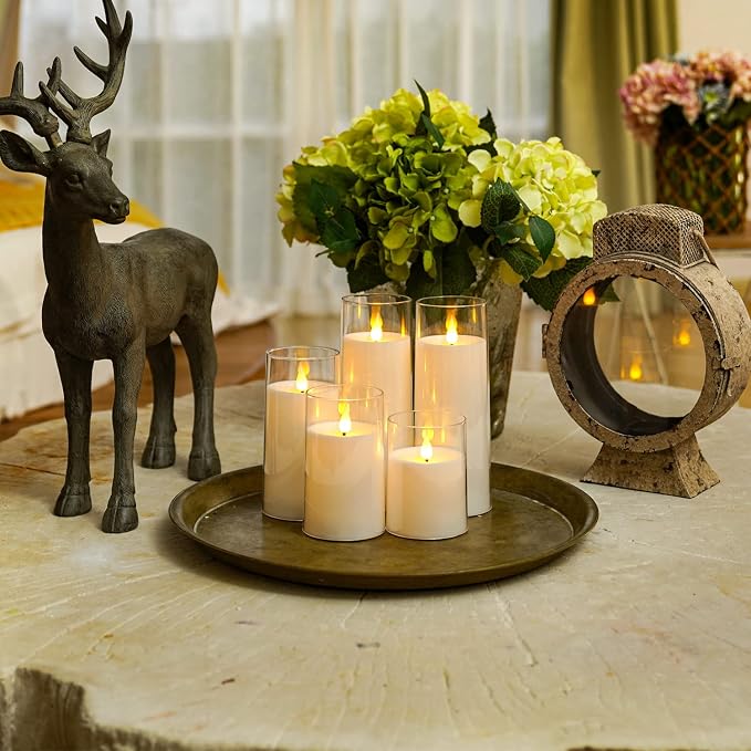 Homemory Pure White Flickering Flameless Candles, Battery Operated Acrylic LED - Image 3