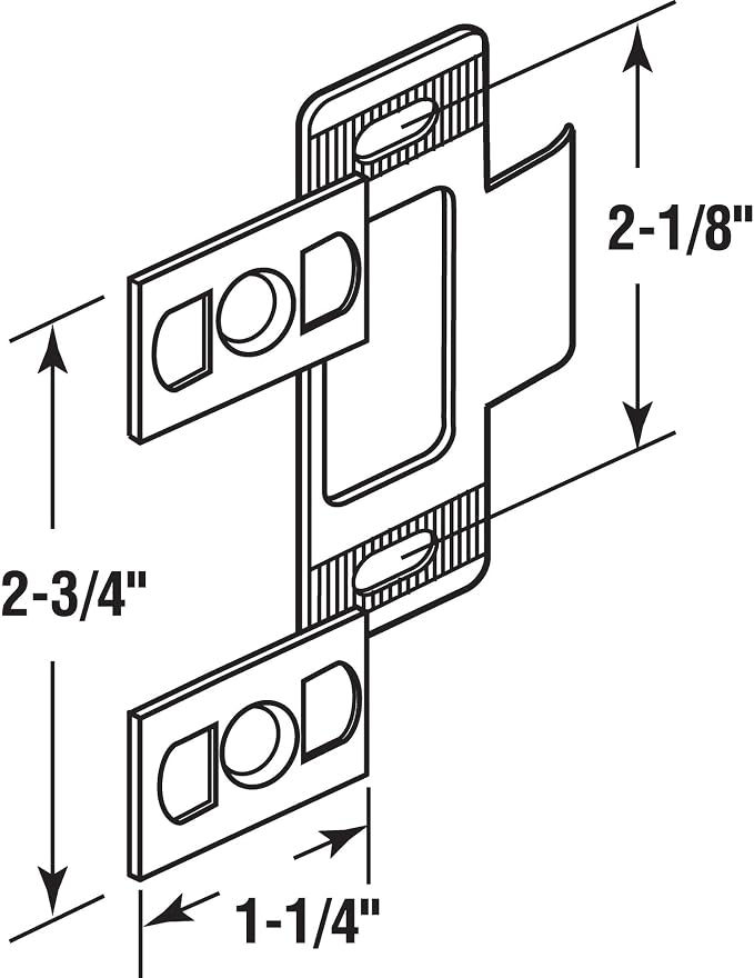 Prime-Line U 94868 2-3/4 in. x 2-1/8 in. Adjustable Strike, Three Piece - Image 2