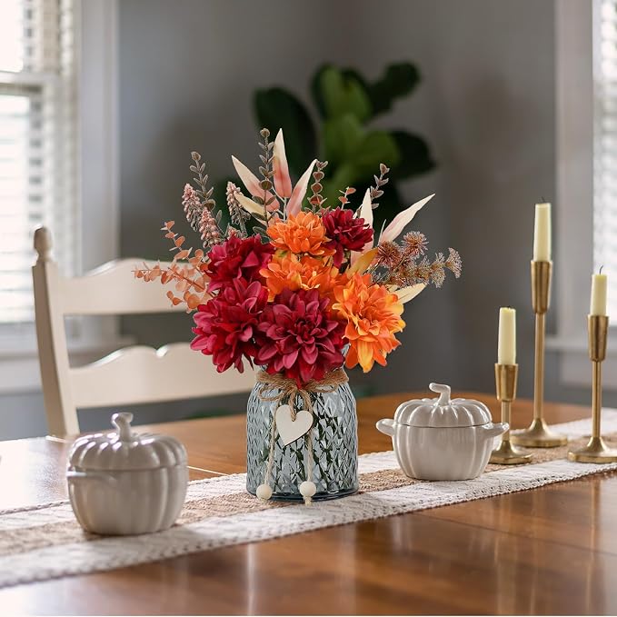 Fake Fall Flowers in Vase, Faux Flowers in Vase, Fall Floral Arrangement - Image 2