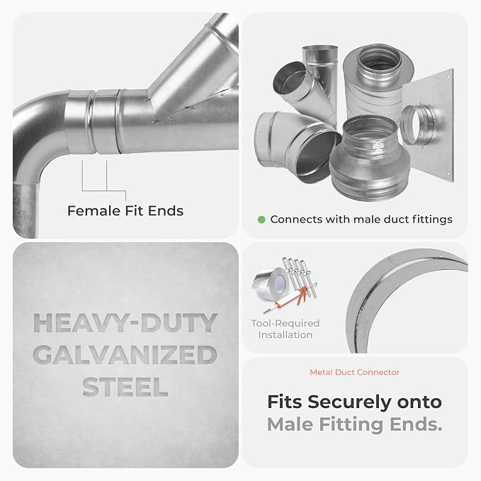 5 Inch Galvanized Metal Duct Connector - Image 3