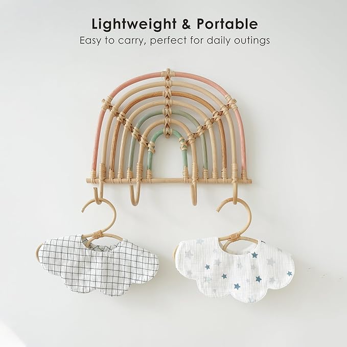 Muslin Baby Bibs, 6 Pack 100% Cotton Absorbent 360 ° Rotate Flower-Shaped Bandana Drool Bibs for Baby Girls & Boys